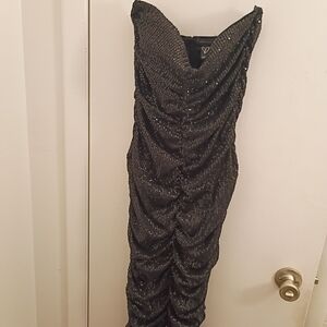 Windsor Black Sequin Strapless Dress